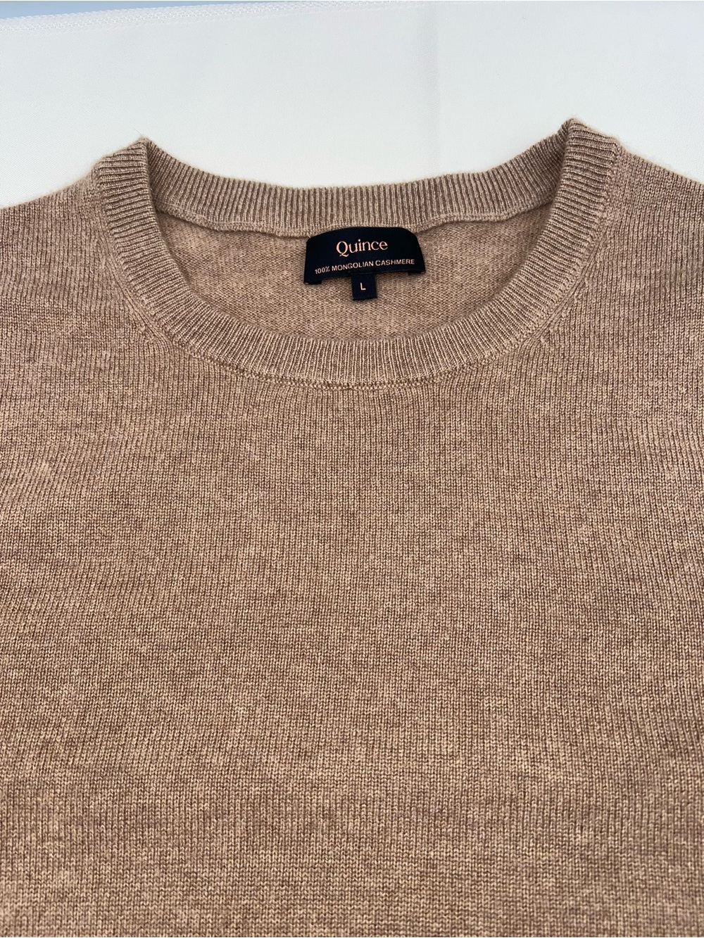 Quince Mongolian Cashmere Crewneck Sweater Women L Teak Brown 100% Cashmere - Picture 2 of 10